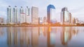 City office building water front with reflection Royalty Free Stock Photo