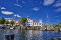 City with old lighthouse in WarnemÃÂ¼nde, Rostock, Germany