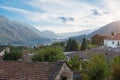 City of Omegna and lake orta seen from above, Italy Royalty Free Stock Photo