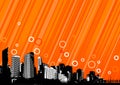 City with orange lines. Vector