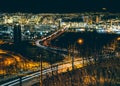 The city of Oslo, the capital of Norway, night photos Royalty Free Stock Photo