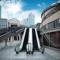 City outdoor escalator Royalty Free Stock Photo