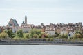 City over the river. Warsaw over the Vistula. The old town is the Polish and Viennese Boulevards. Old and owen parts of the city. Royalty Free Stock Photo