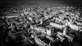 City of Oxford and Christ Church University - aerial view in black and white Royalty Free Stock Photo