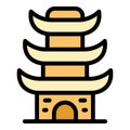 City pagoda icon vector flat