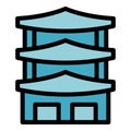 City pagoda icon vector flat