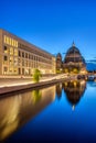 The City Palace, the cathedral and the river Spree at dusk Royalty Free Stock Photo