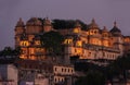 City Palace complex at night, Udaipur, India Royalty Free Stock Photo