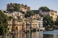 City Palace viewed from lake pichola, udaipur, Rajasthan, India