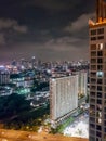 City panorama Bangkok by night. Skyscraper cityscape capital of Thailand Royalty Free Stock Photo