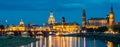 City panorama of Dresden at night Royalty Free Stock Photo