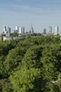 City panorama from hill, Warsaw Royalty Free Stock Photo