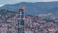 City panorama from Old Jewish cemetery day to night timelapse in Sarajevo Royalty Free Stock Photo