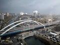 City panorama - with river and bridge, blast furnace