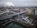 City panorama - with river and bridge, blast furnace