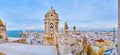 City panorama from the roof of Holy Cross Cathedral, Cadiz, Spain