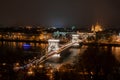 City panorama - skyline of Budapest. foreground Chain Bridge background Parliament Royalty Free Stock Photo