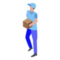 City parcel delivery icon, isometric style Royalty Free Stock Photo