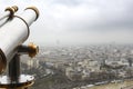 City Paris from above - from the Eiffel Tower with telescope - Urban, Sky and buildings Royalty Free Stock Photo