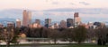 City Park Denver Downtown Skyline Lake Sunrise Cityscape Royalty Free Stock Photo