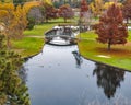 City Park foot bridge autumn Royalty Free Stock Photo