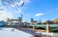 City Park Ice Rink and Boating and Millennium Monument Budapest Hungary