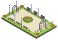 City Park Isometric Composition Royalty Free Stock Photo