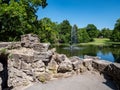 City park with lake of Meiningen in Thuringia Royalty Free Stock Photo