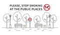 City park no smoking vector illustration Royalty Free Stock Photo