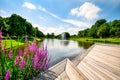 City park of Papenburg in summer, East Frisia