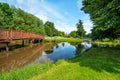 City park of Papenburg in summer, East Frisia