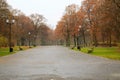 City park in a raining day Royalty Free Stock Photo