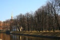 The city Park view of the Mikhailovsky garden and the engineering ( Mikhailovsky ) castle in St. Petersburg, Russia. Royalty Free Stock Photo