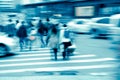 City pedestrian people on road