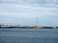 City pier with many sailing