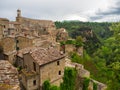 City of Pitigliano in Tuscany, Italy after sunset Royalty Free Stock Photo