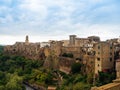 City of Pitigliano in Tuscany, Italy after sunset Royalty Free Stock Photo