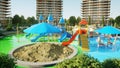 City, playground architectural 3d visualization. 3d rendering.