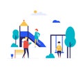 City playground - flat design style colorful illustration