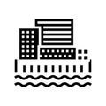 city port glyph icon vector illustration