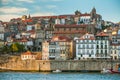 City Porto in the evening. View of the river Douro and central historic part of the city Royalty Free Stock Photo