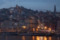 City of porto at night with his colorfull and traditional house