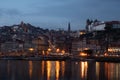 City of porto at night with his colorfull and traditional house