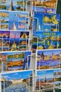 City postcards collection on display for tourist Turin Italy