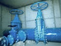 City potable water pipeline in concrete shafts with 500mm Gate valve Royalty Free Stock Photo