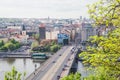 City Prague, Czech Republic. Old  buildings and street view. Vltava river and bridge. Travel photo 2019. 26. April Royalty Free Stock Photo