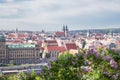 City Prague, Czech Republic. Old  buildings and street view. Vltava river. Travel photo 2019 Royalty Free Stock Photo