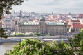 City Prague, Czech Republic. Old buildings and street view. Vltava river. Travel photo 2019