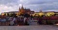 The city of Prague night scene