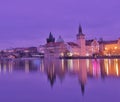 This is the city of Praha by night Royalty Free Stock Photo